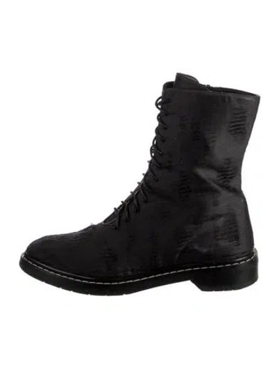 Pre-owned The Row Distressed Accents Combat Boots In Black