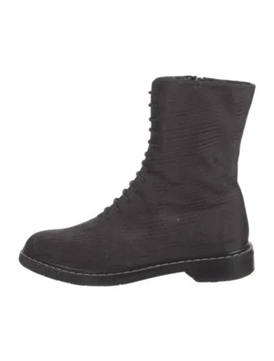 Pre-owned The Row Distressed Accents Combat Boots In Black