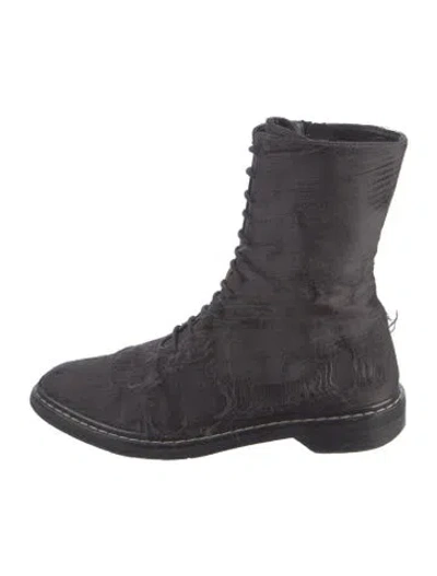 Pre-owned The Row Distressed Distressed Accents Lace-up Boots In Black