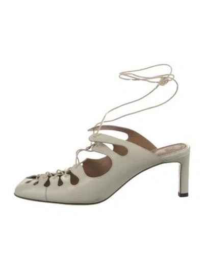 Pre-owned The Row Dixie Leather Mules In Neutral