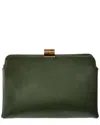 The Row Dnu Inv  Amazon Leather Clutch In Red
