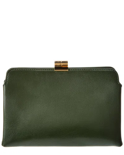 The Row Dnu Inv  Amazon Leather Clutch In Red