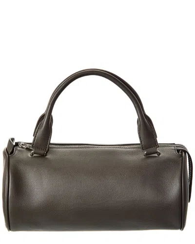 The Row Dnu Inv  Edith Leather Clutch In Grey