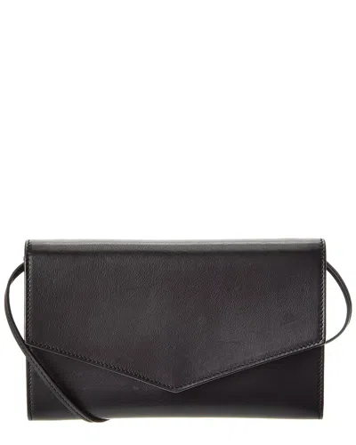 The Row Dnu Inv  Leather Shoulder Bag In Black