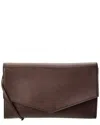 The Row Dnu Inv  Leather Shoulder Bag In Brown