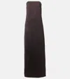 The Row Dolci Silk-blend Gown In Brown