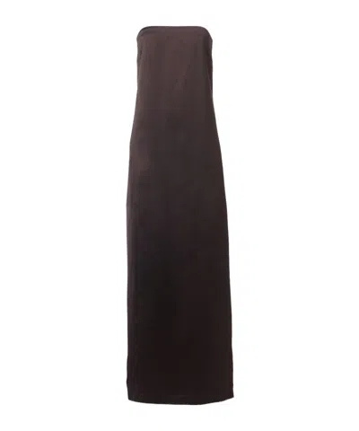 The Row Dolci Silk-blend Gown In Gray