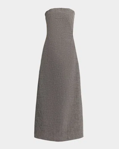 The Row Dolcira Strapless Linen-blend Dress In Multi