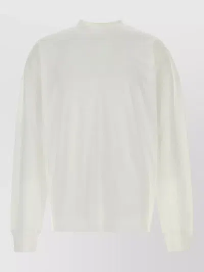 The Row Dolino Long Sleeve Cotton Crew Neck In White