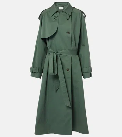 The Row Domeka Oversized Cotton Trench Coat In Sage