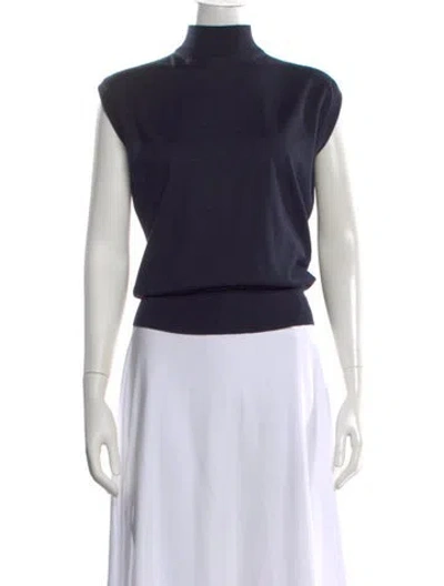 Pre-owned The Row Domicella Top Cashmere Sweater In Blue