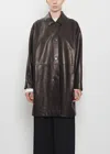 The Row Donata Leather Coat In Black