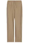 The Row Donatello Wool Drawstring Pants In Military Beige