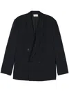 The Row Donnes Double-breasted Wool Blazer In Blue