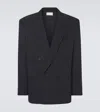 The Row Donnes Double-breasted Wool Blazer In Blue