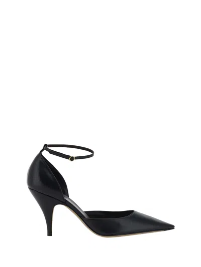 The Row Uxor Leather Pumps In Black