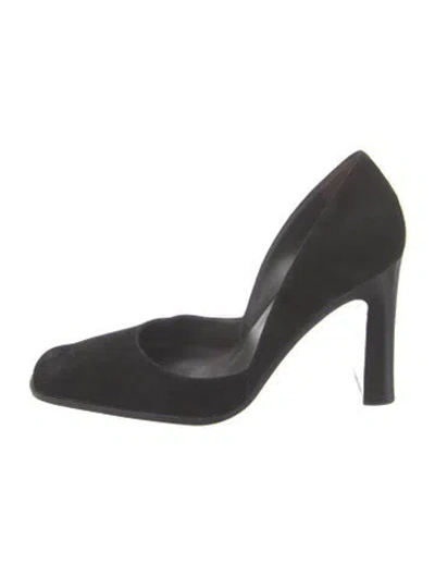 Pre-owned The Row D'orsay Suede D'orsay Pumps In Black