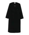 The Row Double-breasted Coat In Black