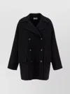 The Row Double-breasted Coat Featuring Front Pockets In Black