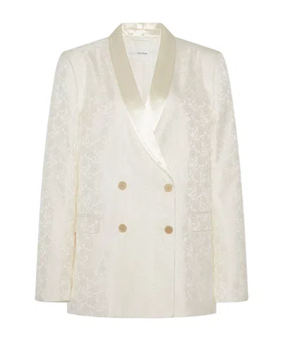 The Row Double-breasted Dress Coat In White
