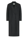 The Row Double-breasted Felted Coat In Gray
