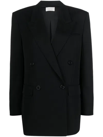 The Row Diomede Double-breasted Wool Blazer In Black