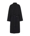 The Row Double-breasted Wool Coat In Black