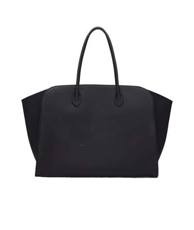The Row Double Handle Tote Bag In Black