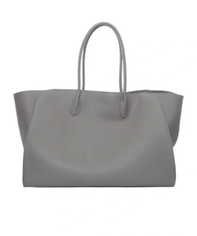 The Row Marlo 17 Tote Bag In Grain Leather In Gray