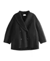 The Row Double-breasted Jacket In Black