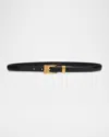 The Row Downtown Leather Skinny Belt In Black