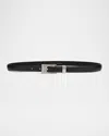 The Row Downtown Leather Skinny Belt In Black