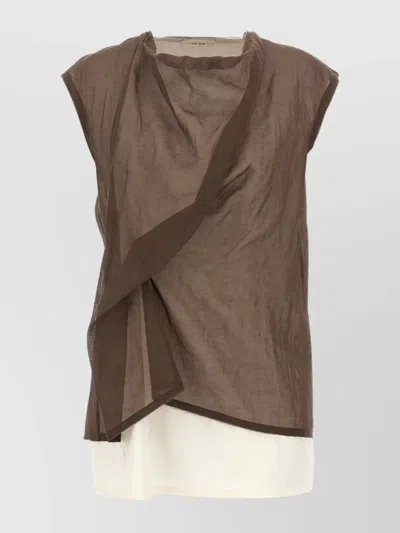 The Row Draped Sheer Layers Sleeveless Top