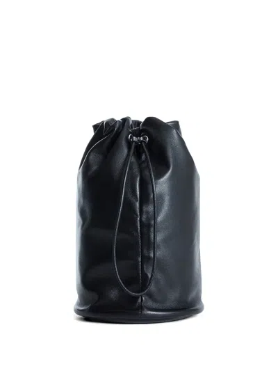 The Row Drawstring Clutch Bag In Black