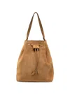 The Row Drawstring-fastening Suede Backpack In Brown