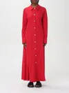The Row Myra Button-down Silk Crepe Maxi Dress In Red