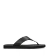 The Row Dune Classic Ginza Leather Flip Flops In Black