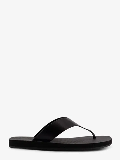 The Row Dune Classic Ginza Leather Sandals In Black