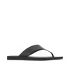 The Row Dune Classic Ginza Leather Flip Flops In Black