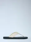 The Row Dune Classic Leather Thong Sandals In White