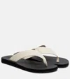 The Row Dune Classic Leather Thong Sandals In Black