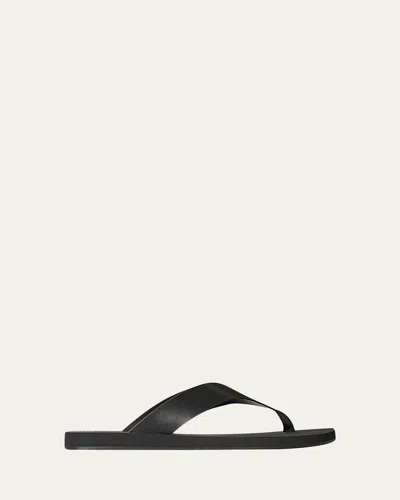 The Row Dune Classic Leather Thong Sandals In Black