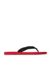 The Row Dune Two-tone Cotton-blend Grosgrain Flip Flops In Scarlet