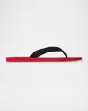 The Row Dune Two-tone Cotton-blend Grosgrain Flip Flops In Scarlet