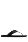 The Row Dune Classic Ginza Leather Flip Flops In Black