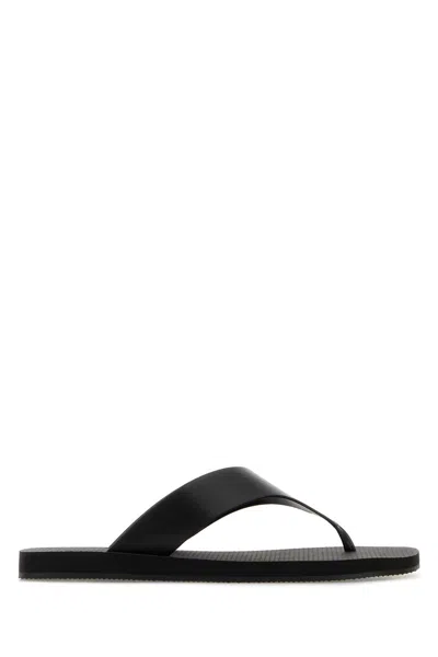THE ROW THE ROW DUNE GINZA CLASSIC LEATHER SANDAL BLACK