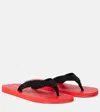 The Row Dune Two-tone Cotton-blend Grosgrain Flip Flops In Red
