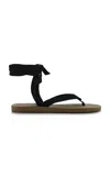 The Row Dune Lace-up Flip Flop Sandal In Taupe