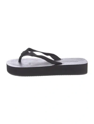 Pre-owned The Row Dune Platform Rubber Flip Flops In Black