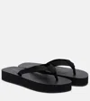 The Row Ginza Leather And Velvet Platform Flip Flops